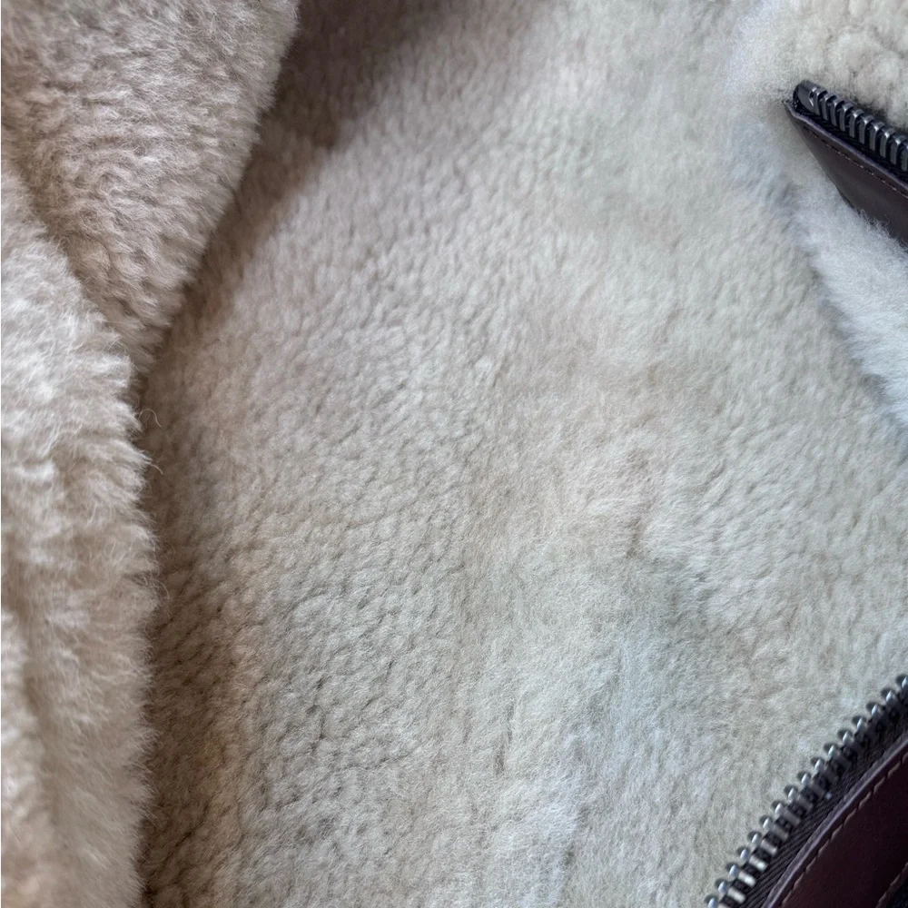 Coach Shearling Aviator Bomber Jacket - Picture 8 of 11